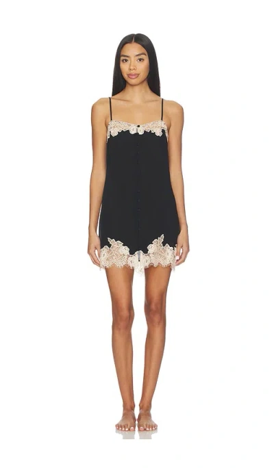 Fleur Du Mal Juliet Lace Button Slip In Black