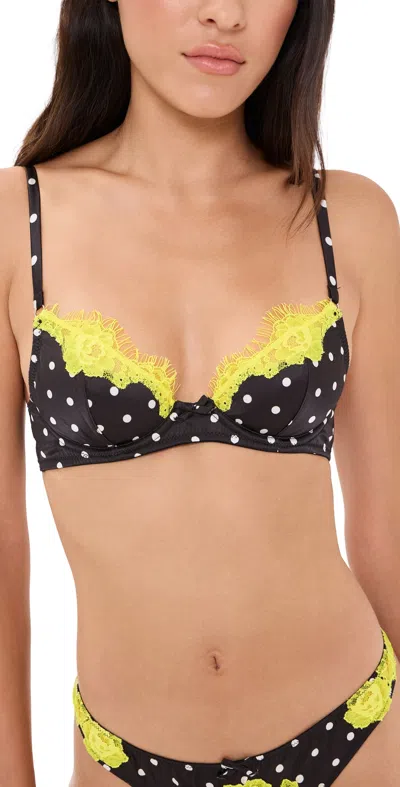 Fleur Du Mal Juliet Lace Demi Bra Small Black Dot