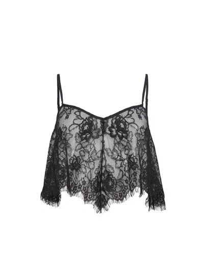 Fleur Du Mal Juliet Lace Flutter Cami In Black