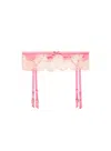 Fleur Du Mal Juliet Lace Garter Belt In Pink