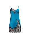 Fleur Du Mal Juliet Lace Mini Slip In Blue