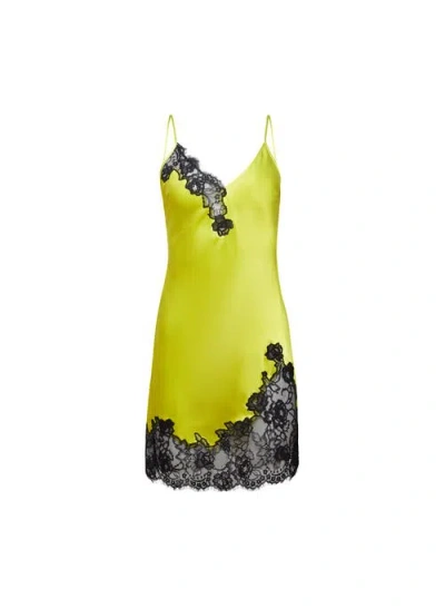 Fleur Du Mal Juliet Lace Mini Slip In Lime Punch