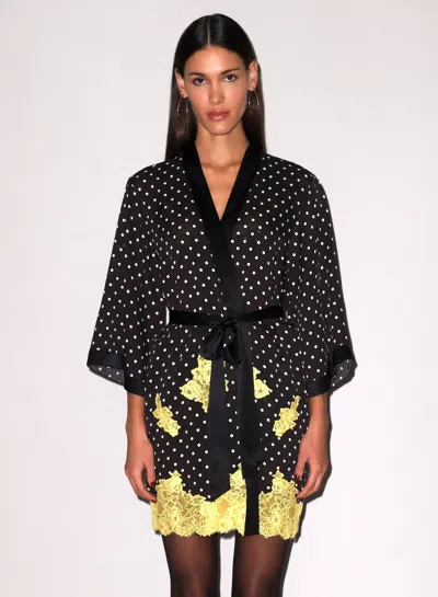 Fleur Du Mal Juliet Lace Robe In Black