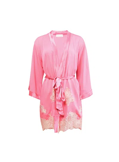 Fleur Du Mal Juliet Lace Robe In Pink