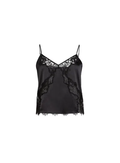 Fleur Du Mal Juliet Lace Silk Cami In Black