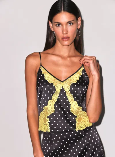 Fleur Du Mal Juliet Lace Silk Cami In Black