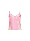 Fleur Du Mal Juliet Lace Silk Cami In Pink