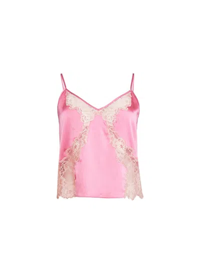 Fleur Du Mal Juliet Lace Silk Cami In Pink