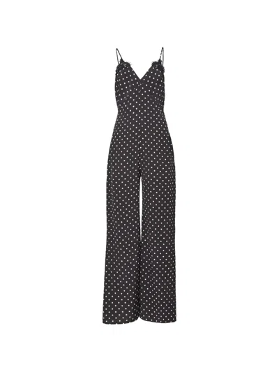 Fleur Du Mal Juliet Lace Silk Jumpsuit In Black