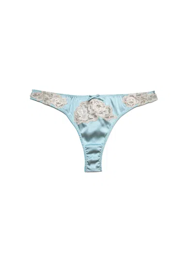 Fleur Du Mal Juliet Lace Thong In Burgundy