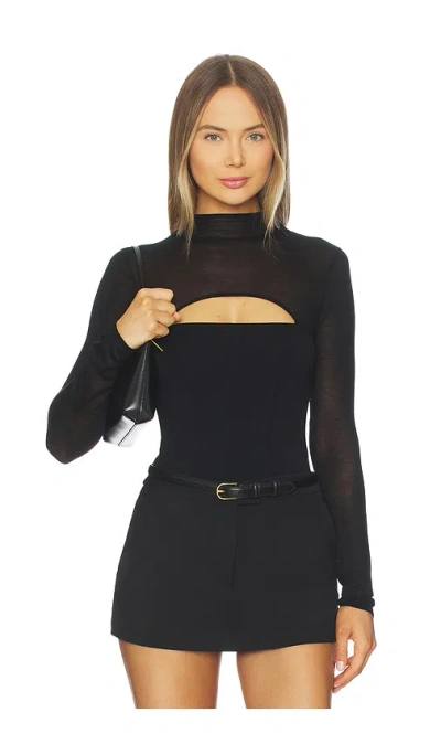 Fleur Du Mal Kate Bodysuit In Black