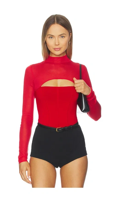Fleur Du Mal Kate Bodyuit In Red