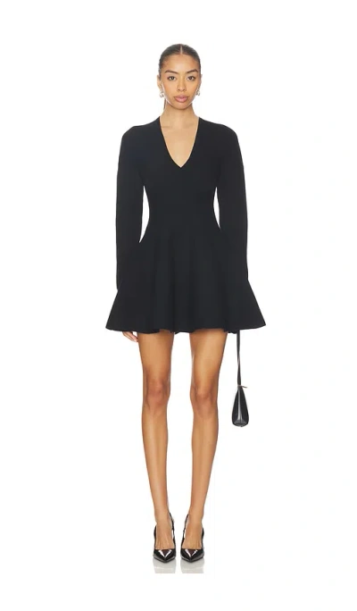 Fleur Du Mal Knit Corset Dress With Underbust Detail In Black