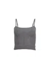 Fleur Du Mal Knit Corset Top In Dark Heather Grey