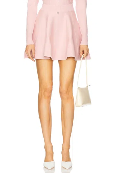 Fleur Du Mal Knit Flare Mini Skirt In Cherry Blossom In Pink