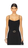 Fleur Du Mal Knit Underbust Cami Bodysuit In Black