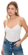 Fleur Du Mal Knit Underbust Cami Thong Bodysuit Ivory In Ivory