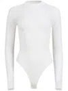 Fleur Du Mal Long Sleeve Corset Bodysuit In 白色