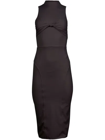 Fleur Du Mal Jerseymidikleid Mit Knotendetail In Black