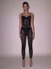 Fleur Du Mal Lace & Jersey Legging In Black