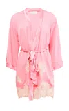 Fleur Du Mal Juliet Lace Belted Robe In Pink