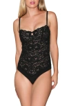 Fleur Du Mal Opening Ceremony Charlotte Lace Balconette Bodysuit In Black