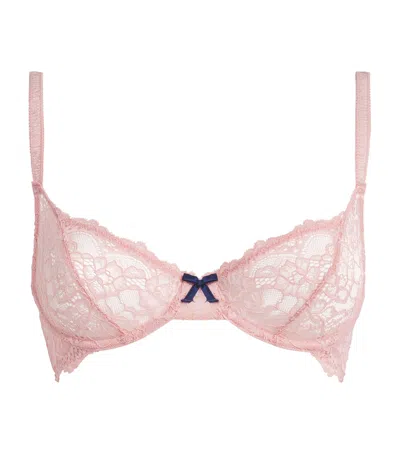 Fleur Du Mal Lace Bianca Balconette Underwired Bra In Purple
