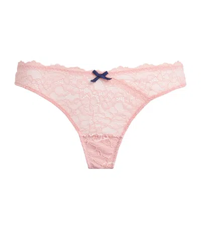 Fleur Du Mal Lace Bianca Thong In Pink