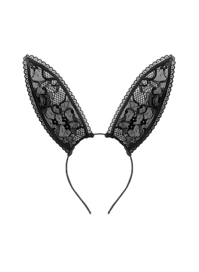 Fleur Du Mal Lace Bunny Ears In Black