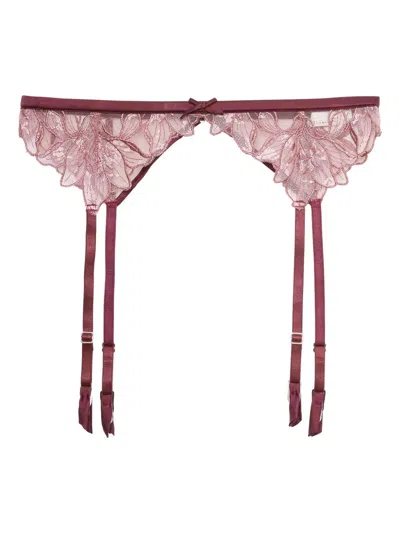 Fleur Du Mal Lace-embroidered Garter In Pink