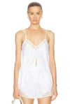 Fleur Du Mal Lace-panel Cotton Poplin Top In White
