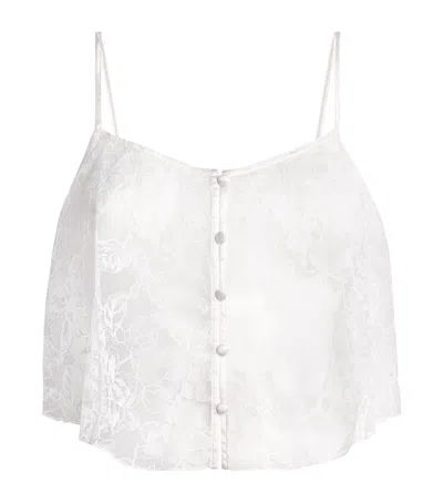 Fleur Du Mal Lace Jasmine Flutter Camisole In White