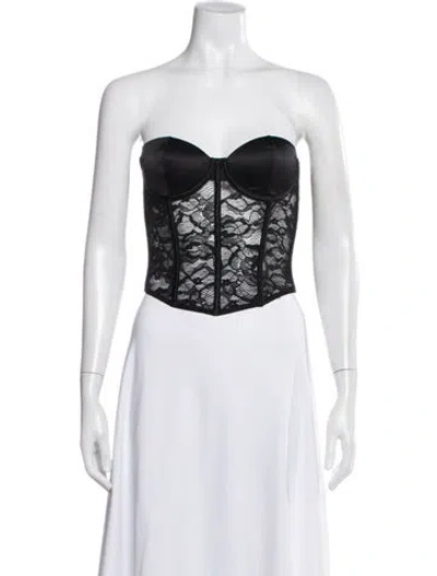 Pre-owned Fleur Du Mal Lace Lace Pattern Top In Black