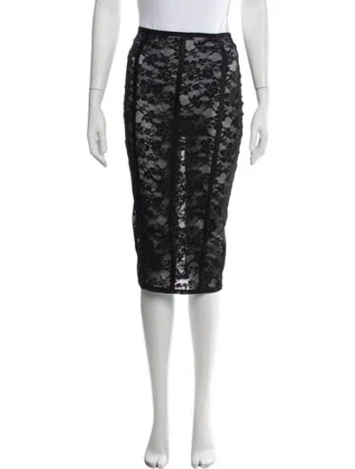 Pre-owned Fleur Du Mal Lace Midi Length Skirt In Grey