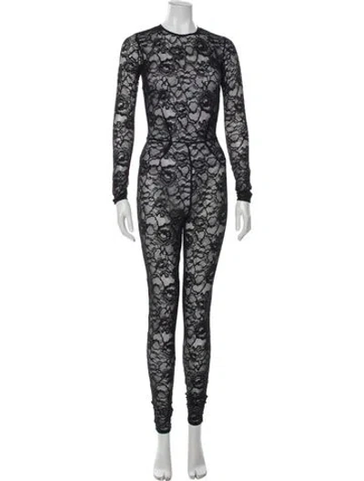 Pre-owned Fleur Du Mal Lace Pattern Cover-up In Black