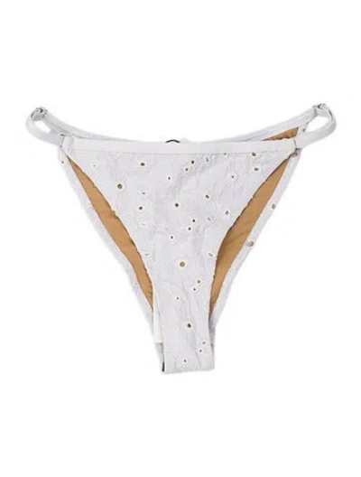 Pre-owned Fleur Du Mal Lace Pattern Cutout Accent Bottoms W/ Tags In White
