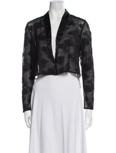 Pre-owned Fleur Du Mal Lace Pattern Evening Jacket In Black