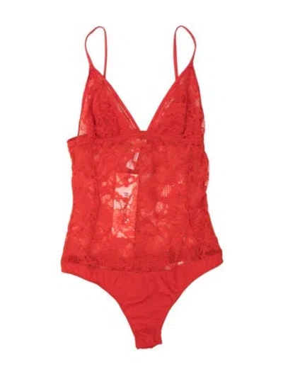 Pre-owned Fleur Du Mal Lace Pattern Halterneck Top In Orange