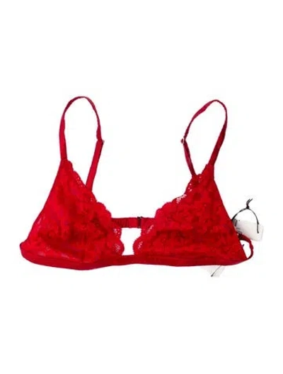 Pre-owned Fleur Du Mal Lace Pattern Lace Trim Embellishment Lounge Set In Red