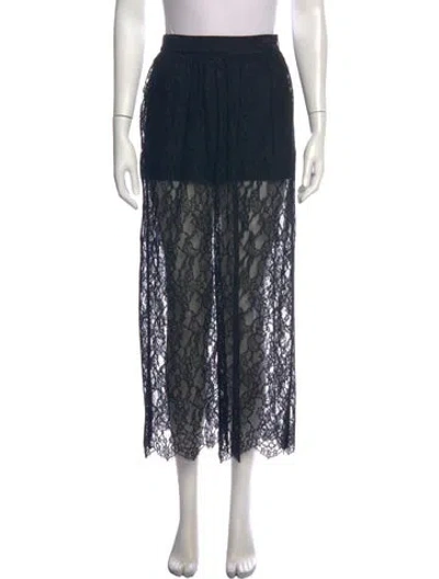 Pre-owned Fleur Du Mal Lace Pattern Long Skirt W/ Tags In Blue