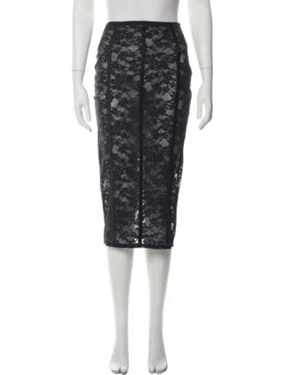 Pre-owned Fleur Du Mal Lace Pattern Midi Length Skirt In Blue