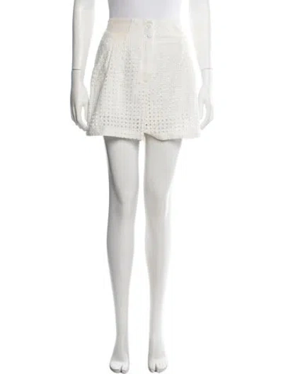 Pre-owned Fleur Du Mal Lace Pattern Mini Shorts In Neutral