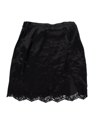 Pre-owned Fleur Du Mal Lace Pattern Mini Skirt In Black