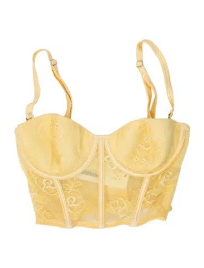 Pre-owned Fleur Du Mal Lace Pattern Pajamas In Yellow