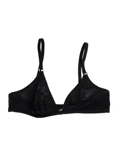 Pre-owned Fleur Du Mal Lace Pattern Scoop Neck Sports Bra In Blue