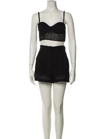 Pre-owned Fleur Du Mal Lace Pattern Short Set In Neutral