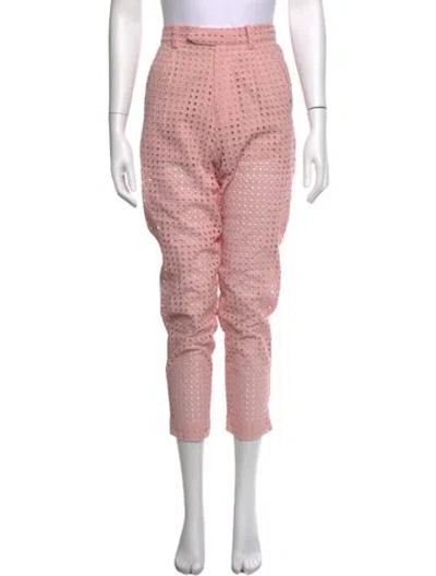 Pre-owned Fleur Du Mal Lace Pattern Straight Leg Pants In Pink