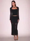 Fleur Du Mal Lace Pointelle Knit Decollette Top In Black