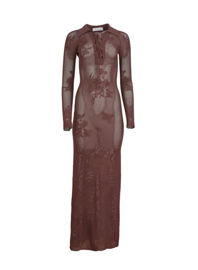FLEUR DU MAL LACE POINTELLE LONG SLEEVE DRESS