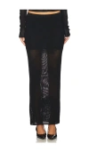 Fleur Du Mal Lace Pointelle Maxi Skirt In Black